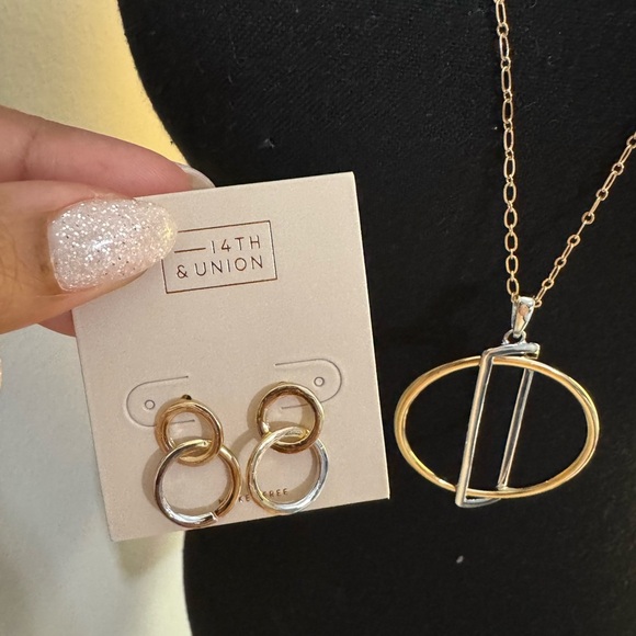 3 ITEM BUNDLE! 14th & Union Mixed Metal necklace, bracelet and earrings! - Picture 2 of 4